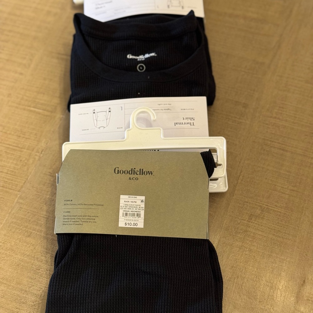 3 Pack Goodfellow & Co Black Ribbed Thermal Shirts NWT